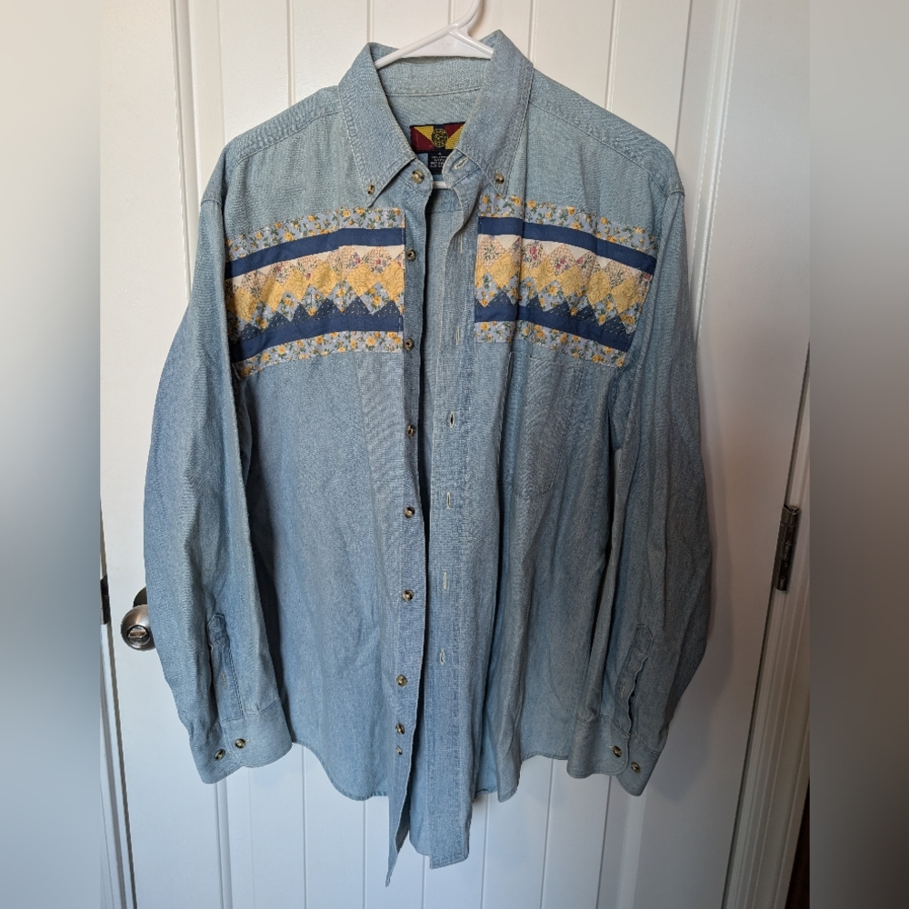 Vintage Camp Creek Quilted Denim Shirt Women's Medium